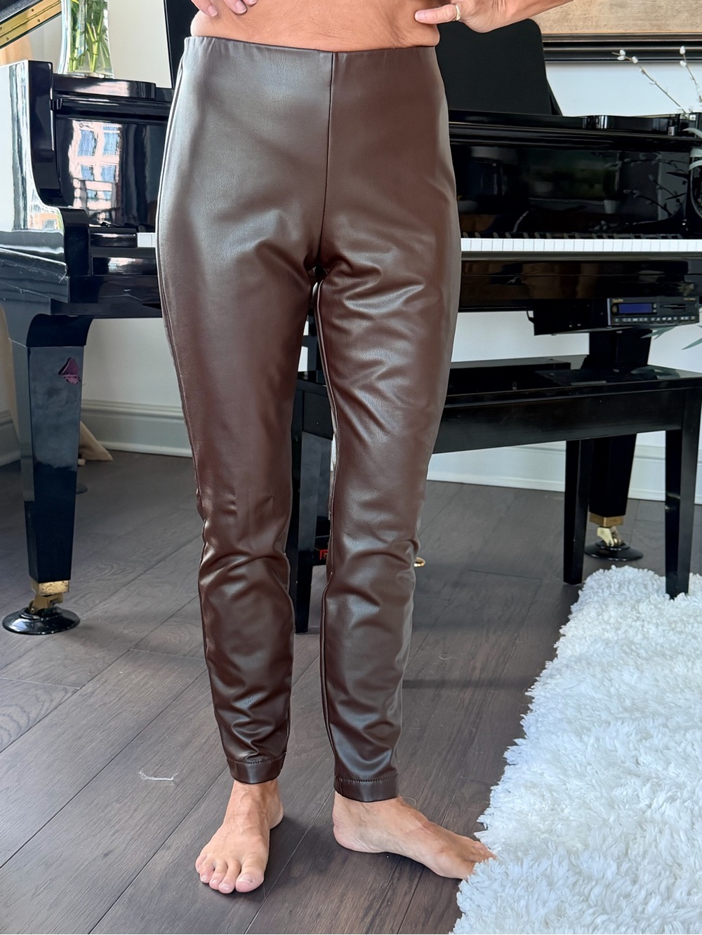 Banana Republic Dark Brown Faux Leather Leggings